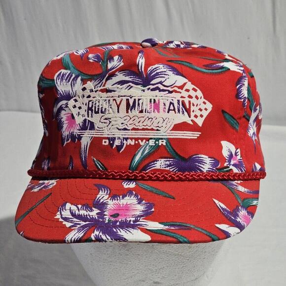 Other - Rocky Mountain Speedway Denver Racing Vintage 1990s Hawaiian Print Snapback Hat